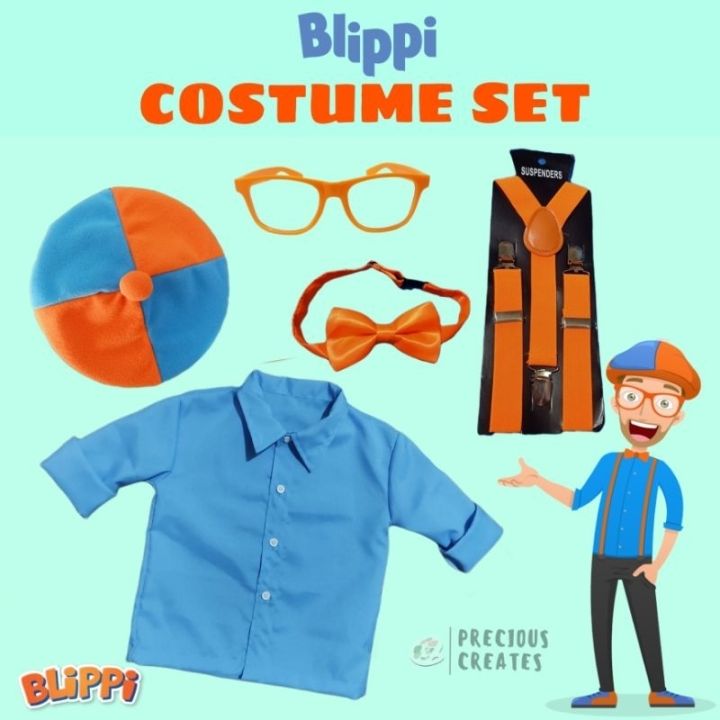 BLiPPi KIDS COSTUME SET Affordable (Blue Polo / Orange Eye Glass/Shades ...