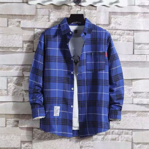 🍋 READY STOCK🍋Men Shirt Checker Shirt Korean Style Top Baju Lelaki Kemeja Lelaki Black Blue Red Shirt No Ratin