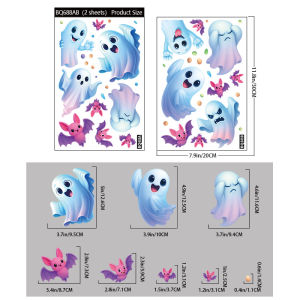 Halloween Stickers Creative Pumpkin Ghost Glass Stickers Halloween Party Decoration Bat Static Stickers