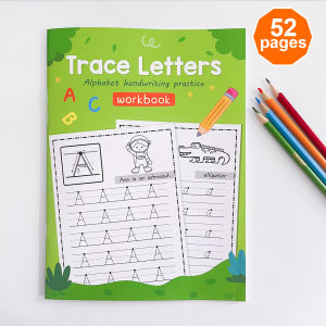 52 Pagese Alphabet Tracing Workbook Learning to Write ABC Montessori Toys Handwriting Practice Tool for Toddler Preschool Handwritten Exercise Books Activity Workbook Practice Education Stationery