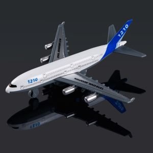 PLLEWY 2pcs Force Control Inertia Airplane Airliner Toys Alloy Plastic Transporter Plane Model  Simulation Passenger Aircraft Children