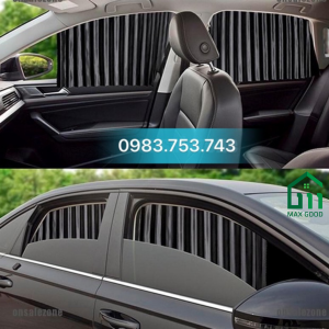 Bộ 4 Rèm che nắng ô tô chất liệu vải cao cấp thiết kế nam châm hút lên cửa xe