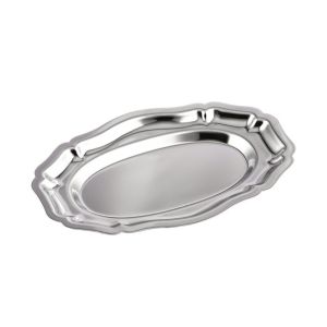 BAGUO(霸果) Vintage Mirror Face Cake Tray Irregular Shape Stainless Steel Embossed Dessert Plate Versatile Household Stainless Steel Storage Plate Home Decoration