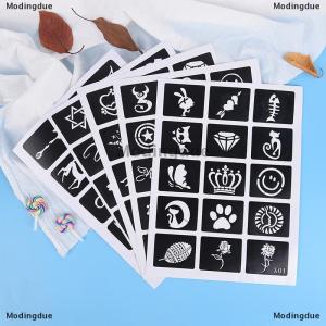 [COD] Modingdue 10 15pcs เล็ก Glitter TATTOO Stencils ผู้หญิงเด็กวาดลายฉลุรอยสัก