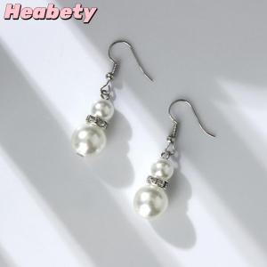 Heabety Women Crystal Pearl Necklaces Bangles Earrings Wedding Charm Jewelry Set Gift