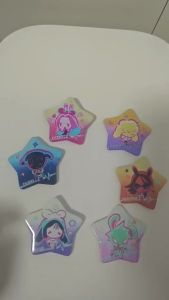 Alien Stage Star Badge 6pcs Set Chibi Anime Pins Till Ivan Mizi Sua Hyuna Luka Gradient Color Bunny Design Birthday Holiday Gift for Friends Teens