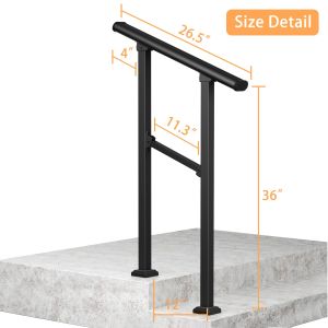 Stair Handrail Cast Iron Bay Window Railing Loft Guardrail Handrail Staircase 2-5 Steps