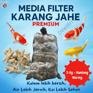 Karang Jahe Premium 5Kg + Kantong Waring - Media Filter Biologis Kolam Koi Aquarium Penstabil pH Air Anti Keruh Dan Bau