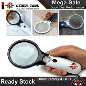 White Magnifying Glass Handheld 45X Magnifier With 3 LED Light For Reading Magnifying Glass Jewelry Loupe