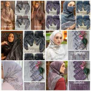 PROMO PAKET USAHAHIJAB MOTIFDENAY HIJAB MOTIF SEGIEMPAT TERBARU