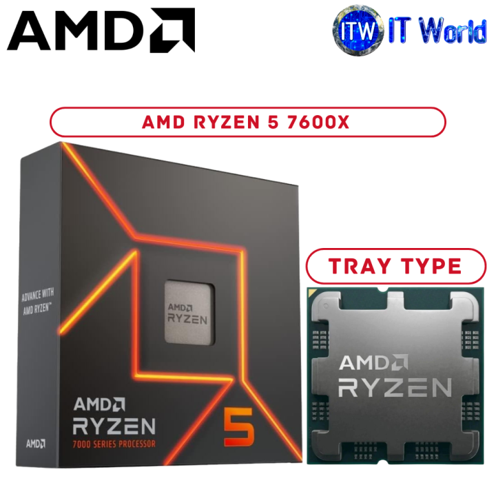 Itw AMD Ryzen 7600X Cores 12 Threads Desktop Processor without Cooler  (Box Tray Type) Lazada PH