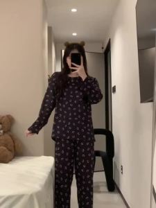 3XL-8XL Pajama for Women Plus Size Pajamas Terno Spring Autumn Cotton Long Sleeves Sleepwear Woman Home wear