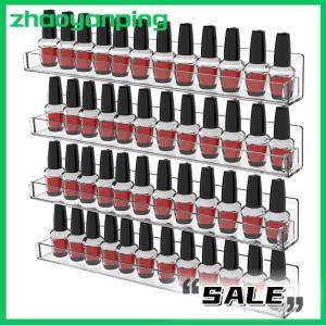 zhaoyanping 1 4 Layer Nail Polish Display Rack Transparent Acrylic Storage Holder Nail Art Tools Lipstick Organizer Wall-mounted Shelf