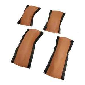 1 Set PU Leather Strollers Grip Protectors Feature Zipper Design Easy To Clean Handlebar Sleeve For Long Time Use