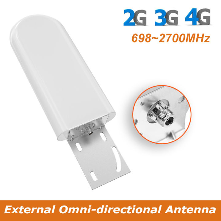 Antenna 4G LTE 10-12dBi Per Modem Router, Bianca, Con Cavi, Per Interno Ed Esterno
