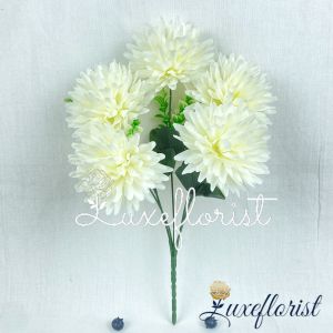 ￼Bunga Crisant OF Premium Krisan Besar OF Cabang 5 Diamater 10 cm Bunga Artificial /  Bunga Hias Plastik Import / Dekorasi Pelaminan / Hiasan Bunga Mawar Rose Plastik