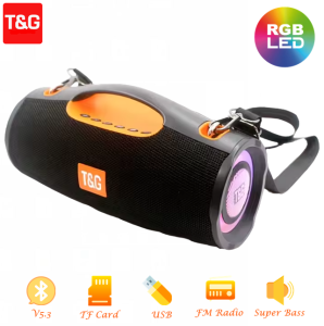 T&G TG-437 TWS Portable Wireless Bluetooth V5.3 Stereo Bass Speaker with IPX5 Waterproof and Colorful Flashing Lights