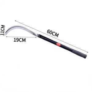 60cm Multipurpose Long Handle Sickle Manganese Steel Agricultural Sickle Garden Tools Blade Karet Scythe Bolo