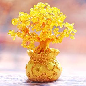 Cây thần tài cây tài lộc cây đá phong thủy cây phát tài phát lộc cây trang trí may mắn cao 22cm