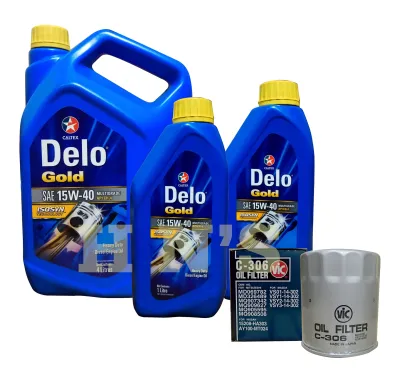 Caltex Delo Gold Multigrade Diesel Engine Oil SAE 15W-40 Oil Change Bundle for Mitsubishi Adventure / Mitsubishi L-300 ( 6 Liter + Filter )