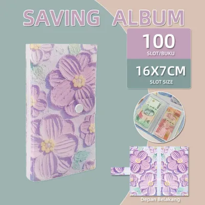 Buku Tabungan Viral 100 Slot – Binder Uang Kertas Lucu Hemat & Cover Cantik Dompet Wallet Displin Pintar Pengatur Keuangan Bulanan