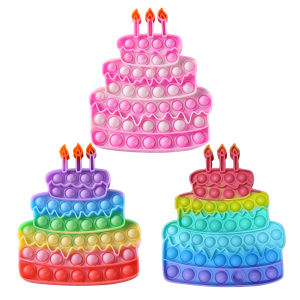 Pop It Silicone Cake Push Bubble Austism Needs Antistress Sensory Squeeze Toys