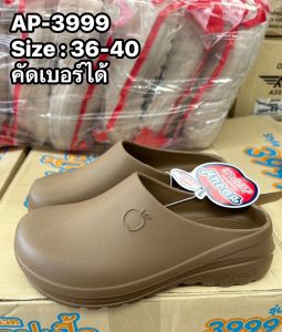 S รองเท้าหัวโต รองเท้าแตะ รองเท้าแตะแบบสวม red apple รุ่น AP-3999 สี กากี ขาวครีม ครีม ชมพู ดำ เทาอ่อน Size 36-40