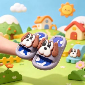 AILEBE Kids Slipper Cute Cartoon EVA Flip Flops Soft Lightweight Thick Non-Slip Sole Color Splice Design With Sheep Flower Decor Comfortable Beach Daily Slippers Tsinelas Bata For Boys Girls