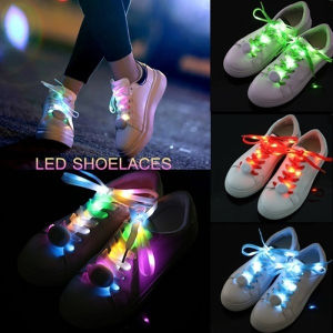 YAFEN LED Shoe Laces Flash Light Up Colours Glow Flashing Cotton Shoelaces Party Cool