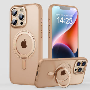 360 ° Rotatable Ring Stand Magnetic Phone Case For iPhone 17 Air / 16 Pro Max Plus For MagSafe Kickstand Cover For iPhone 16e / 17 Pro Military Grade Shockproof Translucent Matte Bracket Casing