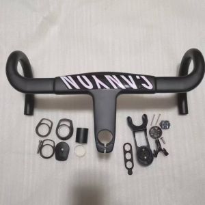 Promotion Canyon Integrated handlebar H11 T800 Carbon Road Bike Integrated Handlebar With Mount Holder and Washers Matt Black Fits OD31.8/28.6