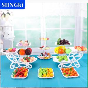 SHNGki 1 2 chiếc đĩa bánh đứng đĩa ăn vặt bánh cupcake giỏ trái cây sáng tạo Ba Tầng