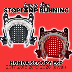 Lampu rem belakang running untuk Scoopy tahun 2017 2018 2019 2020 (awal) lampu stoplamp runniing 8 mode kedip