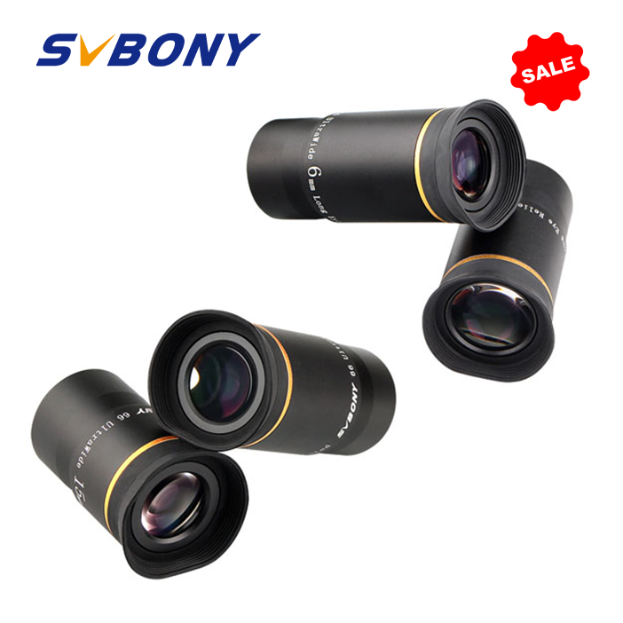 lensa mata teleskop svbony 125 aksesori teleskop 66 derajat ultra sudut lebar lensa mata berulir untuk filter astronomi standar 125 inci 691520 mm