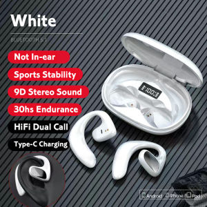 DISOUR Air Conduction Bluetooth 5.1 Wireless Headphones Noise Reduction Sports Waterproof Ear-Hooks Earphones With HD Mic Music 65ms Low Latency Headsets