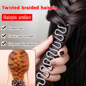 Braided Hair Hairpin DIY Hair Braiding Braider Tool Twist Bun Barrette Elastic