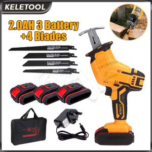 Electric Cordless Reciprocating Saw Portable Cordless Electric Saw Suitableutting Woodworking Pipes Cutters for outdoor wood cutting