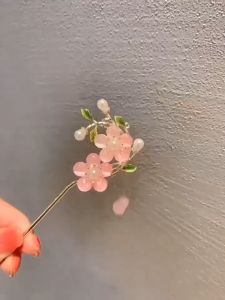 Cucuk Rambut Pearl Flower Tassel Hair Pin Vintage Chinese Style Elegant Bun Updo Hair Accessories