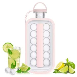 Kotak es mesin pembuat es cetakan pembuat es Botol Pembuat Es Batu Cepat Botol Hoki Making Bottle Iceball Dua Dalam Satu Tempat Pembuat Es Bulat Rumah Tangga Bulat Cetakan Pembuat Es Batu Es Batu
