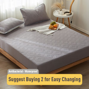 100% Waterproof Quilted Cotton Mattress Protector Cover Fitted Bedsheet Bedding Set Single/Double/Queen/King Cotton