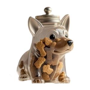 Hygienic Pet Treat Dispenser Glass Building Impermeable Lid Party Organization