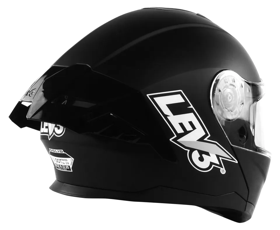 Lev3 FullFace Dual Visor BJ 5730 SOLID Motorcycle Helmet KBH