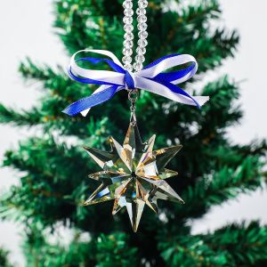 In-stock direct from the manufacturer 2026 hot-selling crystal snowflake car pendant Christmas tree ornament car hanging decoration interior car decoration