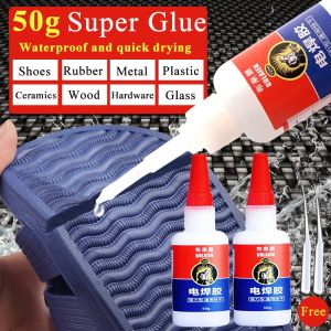 50g Metal Welding Glue Waterproof Super Glue All Purpose Multifunctional Glue Rubber Tire Repair Shoe Glu Metal Welding Repair 10 Seconds Fast Curing Transparent and Non-toxic Lasting Stickiness Super Glue for Plastic and Metal Strong Glue Soldering