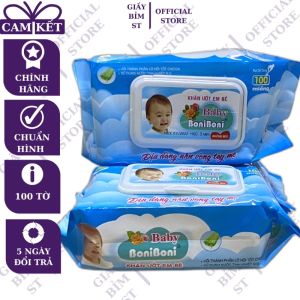 Khăn ướt giấy ướt Baby Boniboni 100 tờ/gói nắp nhựa mềm mại không mùi