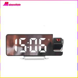 【NEW】 Projection Alarm Clock Mains and Battery Operated LED Mirror Digital Clock Brightness Adjustable Projection Digital Alarm Clock Large Display for Heavy Sleeper Bedroom