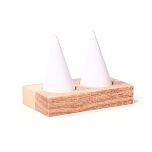 MAOMEI Trưng bày trang sức Giá đỡ nhẫn hình nón Giá để đồ Nhiều kích cỡ Hộp đựng nhẫn bằng gỗ Phụ kiện trang sức Cổ điển Giá trưng bày Nhẫn Flannelette Thủ công tự làm