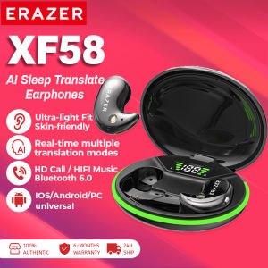 Lenovo ERAZER XF58 AI Translation Earphones Sleeping Earbuds Bluetooth 6.0 Al Smart Real-Time Translation Wireless Earphones LED Display Sport Headset HiFi Stereo Wireless Earbuds