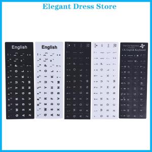 [K&P Elegant]👗👗 English Keyboard Replacement Stickers White on Black Any PC Computer Laptop