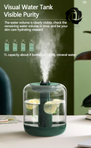 1000ml Portable Air Humidifier Purifier Universal USB Ultrasonic Humidifier LED Light Aromatherapy Essential Oil Diffuser Mist Aromatherapy for Home Office Car